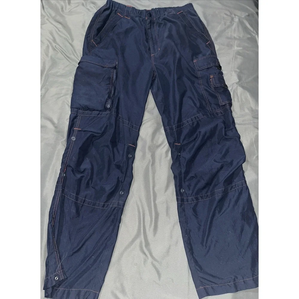 Pure Bull Mens Track Cargo Pants Navy‎ Blue Size Small With Multiple Pockets